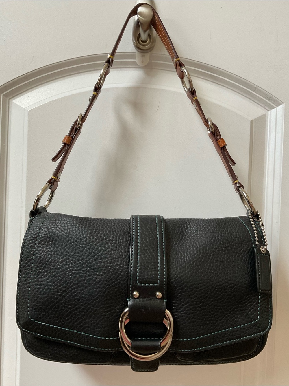 Vintage Coach Chelsea Cowhide Flap Shoulder Bag